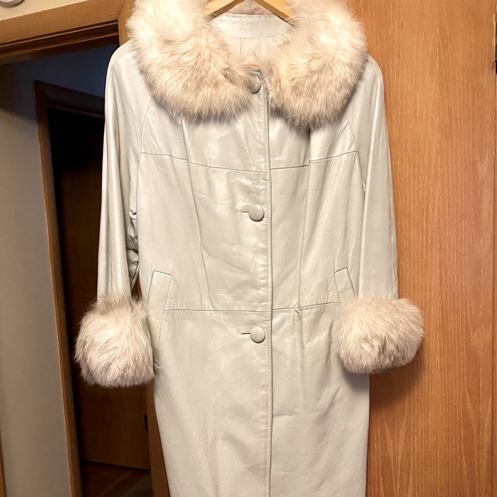 Vintage leather and fur coat